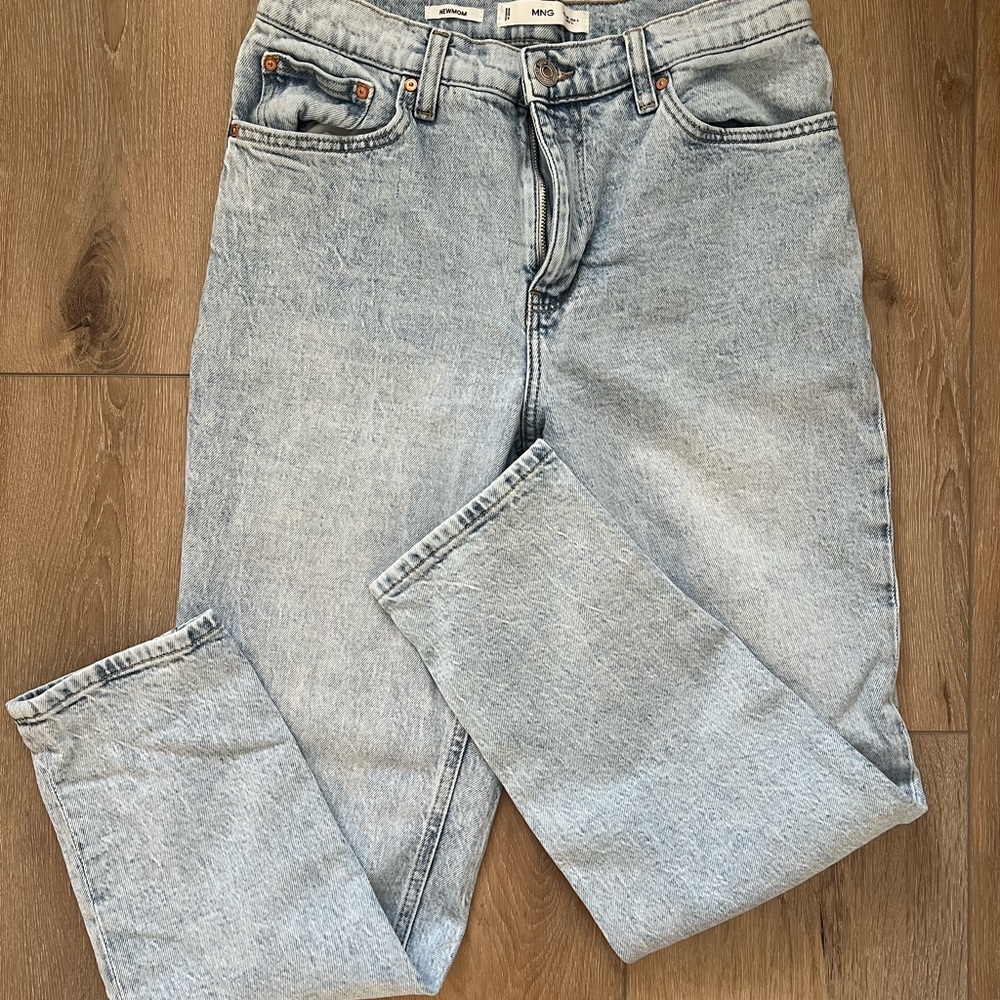 Mango NewMom Light Wash Straight Leg Jeans